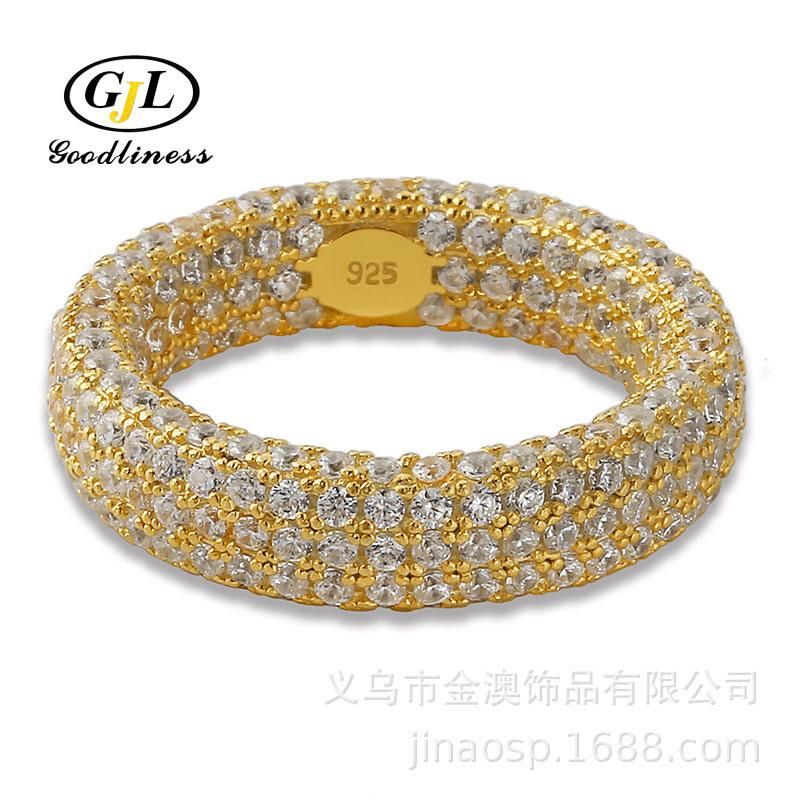 Rhinestone Crystal Gold Filled Plated Cubic Zircon Rings for Women