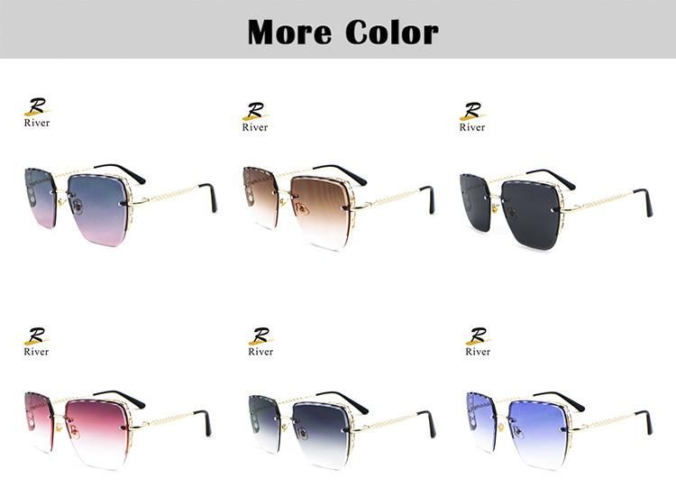 Light Wholesale Custom Logo Popular Frameless Women Sunglasses