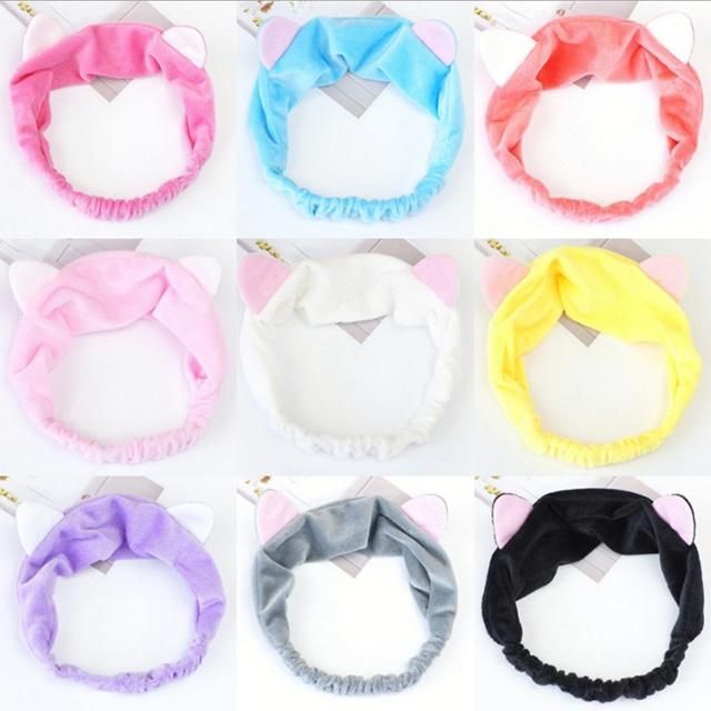 Cute Sports Makeup Wash Cat Ear Headband Fashion Elastic Hair Bands Ties