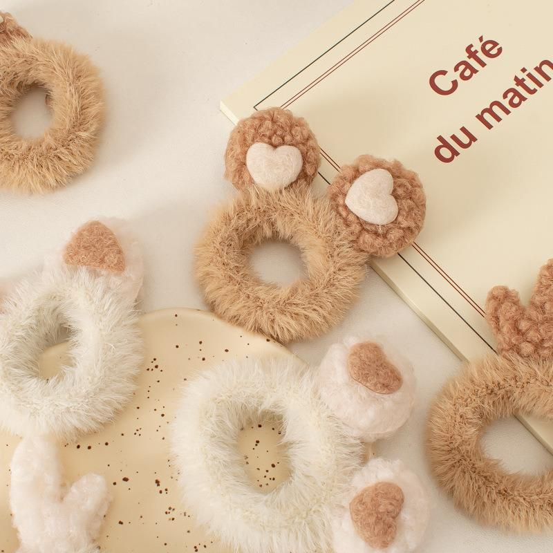 Cute Plush Three-Dimensional Love Cat Ears Small Deer Antler Rubber Band Japanese Milk Cute Fun Hair Bands