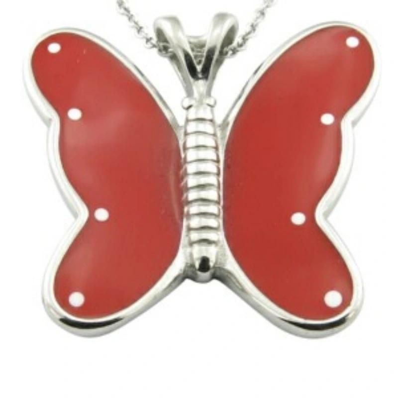 Enamel Steel Butterfly Pendant Women Jewelry