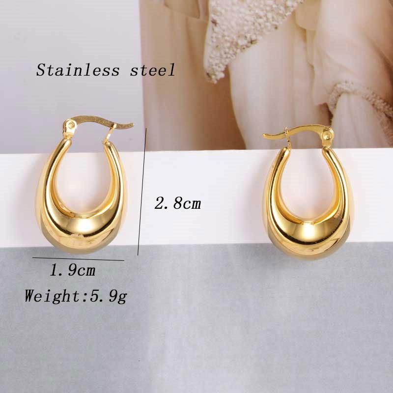 Fashion Jewelry Stainless Steel Earring Simple Style