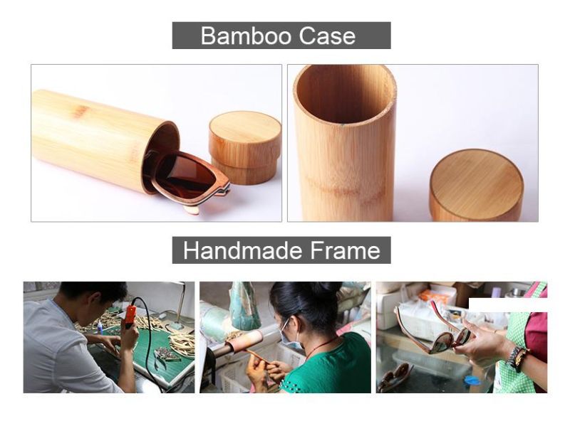 Round Frame Nature Color Bamboo Sunglasses