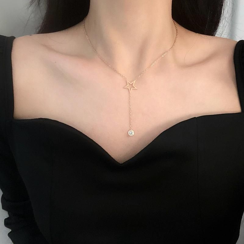 Keep Color Necklace Female Simple Niche Ins Clavicle Chain Temperament Collar Pendant New Tide Ornaments Wholesale