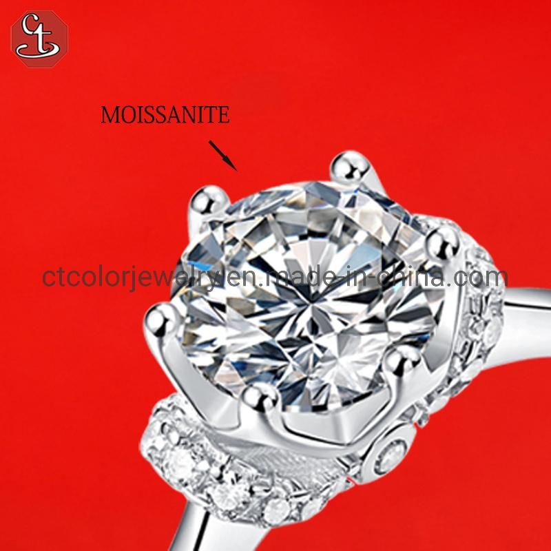 Luxury Women Moissanite Diamond Ring 925 Sterling Silver Fashion Jewelry Wedding