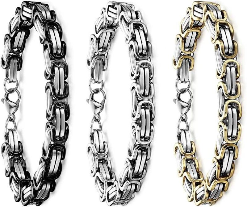 Stainless Steel Chain Link Bracelets for Mens Link Chain Wristband Bangle Bracelets
