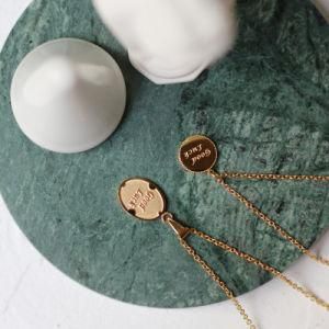 Women Blessing Wish Jewelry Plated Gold Stainless Steel Lucky Charm Pendant Good Luck Necklace