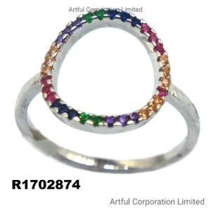 Colorful Silver Ring with High Quality CZ