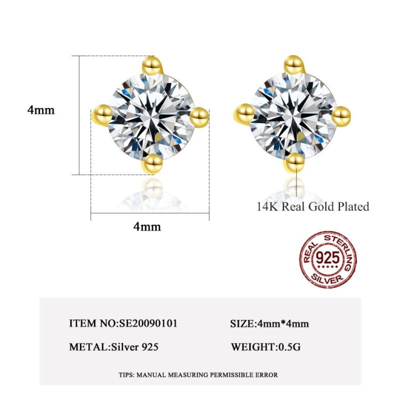 European Popular Fashion 14K Round Style Earrings Jewelry