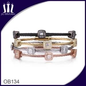 Vacuum Plated Color Stainless Wire Cable Bracelet