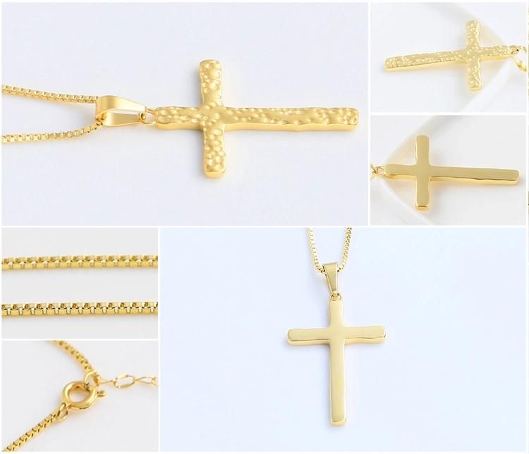 Men Stainless Steel Jewelry Etch Craft Fashion Cross Pendant Necklace