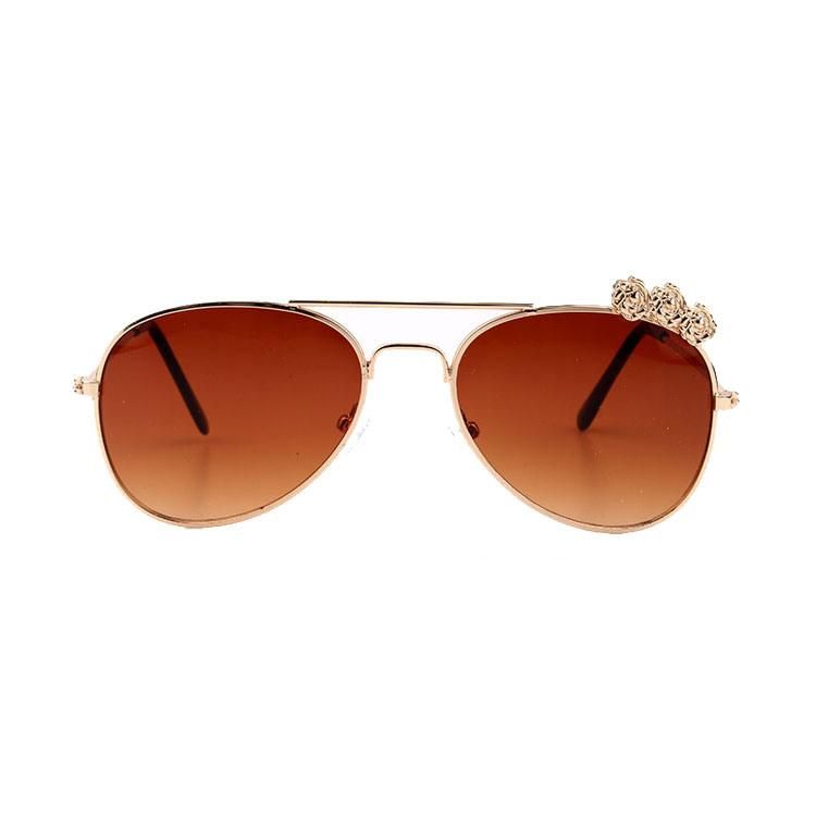 Lovely Flower Design Metal Frame Girls Sunglass