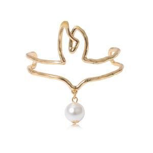 Vintage Imitation Pearl Pendant Bracelets Bangles Women Wedding Punk Chunky Lock Chain Bracelet Couple Jewelry Gifts