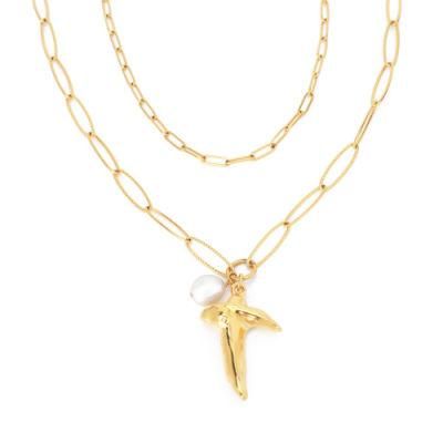 2021 Latest Charming 18K Gold Color Women Ladies Fashion Long Chain Necklaces with Pendent Jewelry Sets