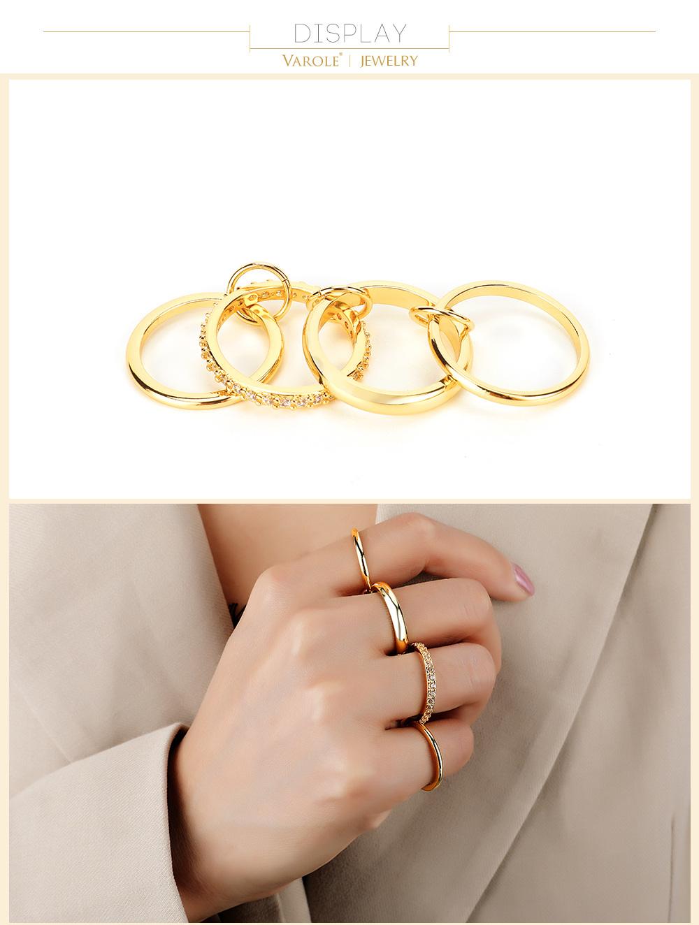 Elegant Jewelry for Women Four-in-One Ring Brass Free Rings