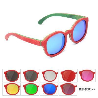 Ce Certificated Custom Polarized Skateboard Wooden Sunglasses