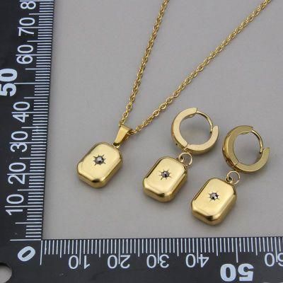 Light Luxury Jewelry 18K Real Gold Plating Stainless Steel Small Sold Nugget with Zircon Pendant Necklace
