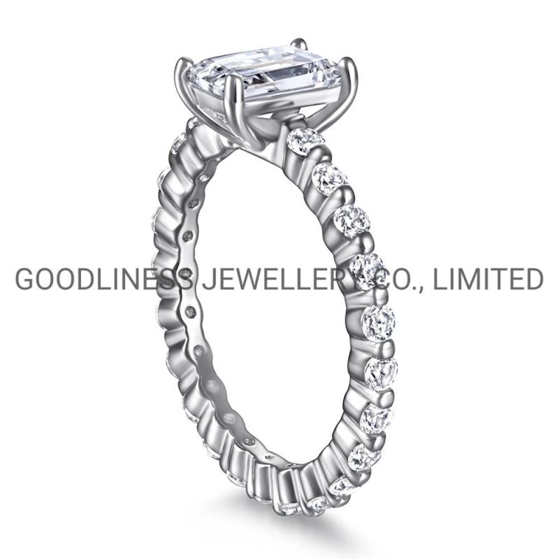 Silver Engagement Wedding Promise Women CZ Diamond Rings for Women