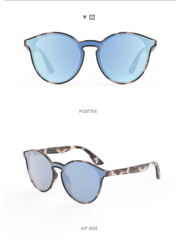 2022 One-Piece Fashion Polarized Sunglasses Round Plastic Frame