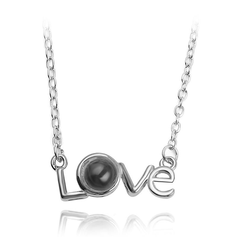 Girlfriend Gift Wedding Necklace I Love You Projection Pendant Necklace