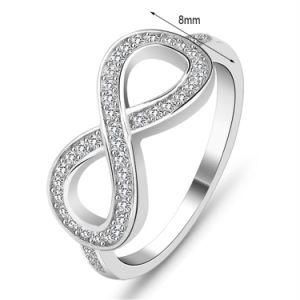 Elegant CZ Paved Infinity Love Sterling Silver Ring