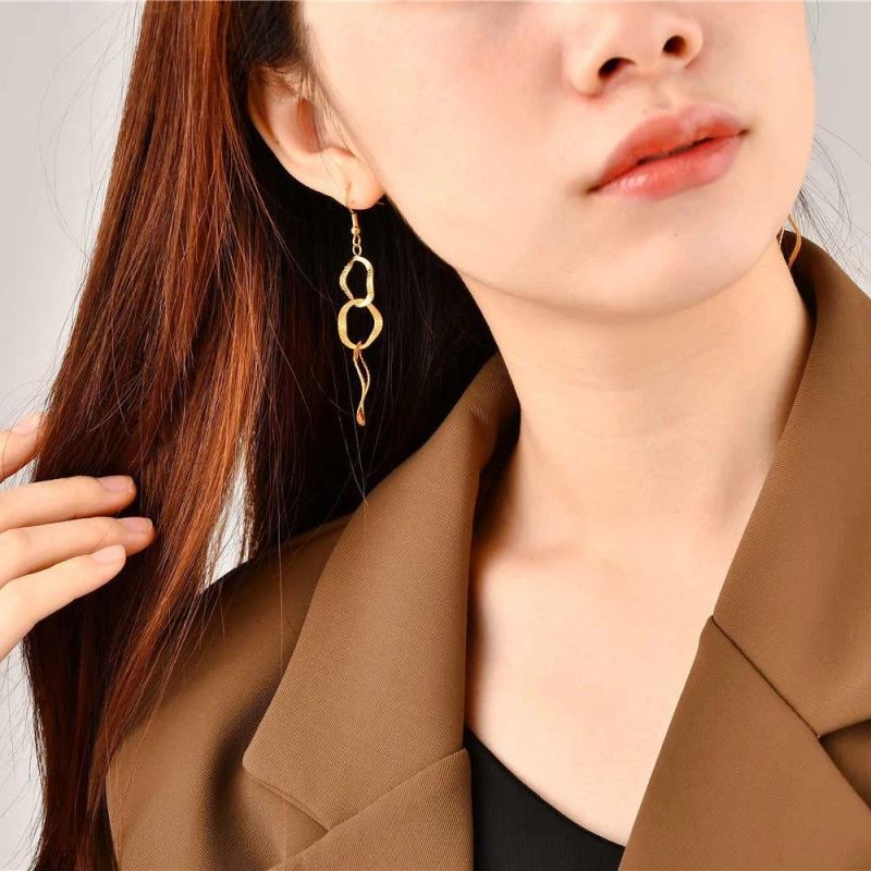 Stainless Steel Necklace Fashion Jewelry Accessories Gold Plated Earring for Lady