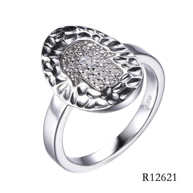 Turkish Style Hammer 925 Sterling Silver with CZ Ring