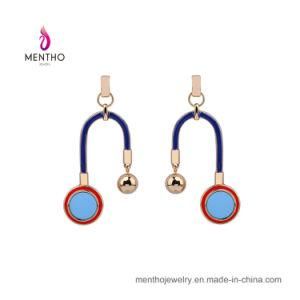 New Design Geometric U Eco-Friendly Alloy Expoxy Fashion Earring Imitation Jewelry