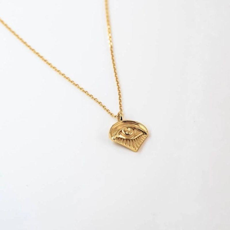 18K Vermeil Gold Jewelry925 Sterling Silver Evil Eye Necklace