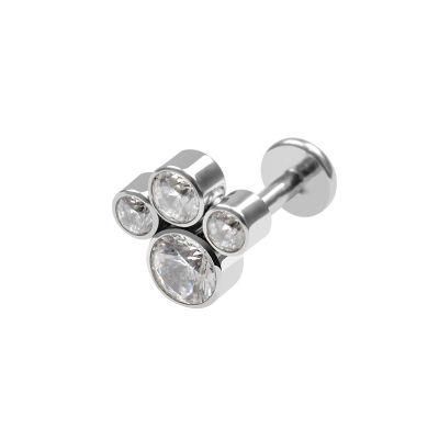 Eternal 16g ASTM F136 Titanium Cluster Internally Threaded Labret Piercing