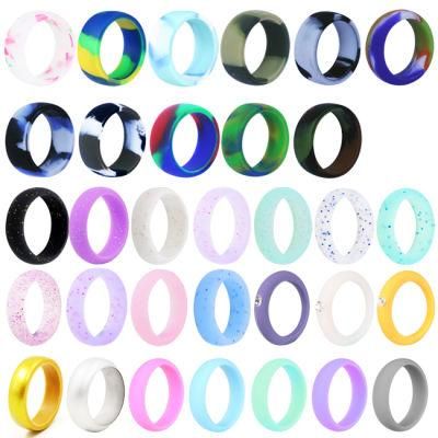 Breathable Mens and Womens Silicone Rubber Wedding Rings Bands