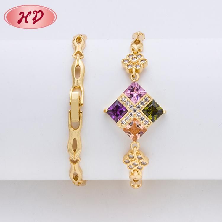 Fashion 14K 18K Gold Plated Lether Charm Bracelet with Chain for Man Women Bangle Bracelet Jewelry