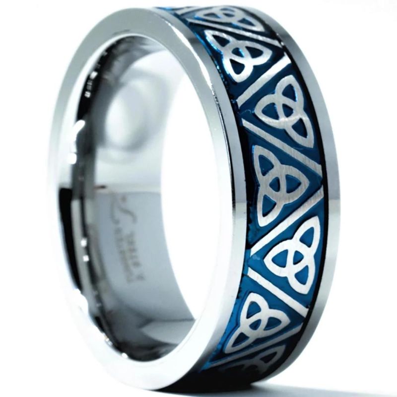 8mm Men′s Tungsten Carbide Ring with Celtic Knot Design