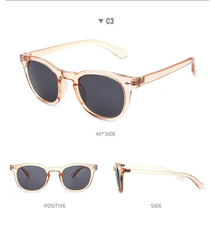 2022 Newest Design Candy Colors Sunglasses Transparency Frame with Nails Inserted Custom Hue Unisex Fashion Overs Sun Glasses