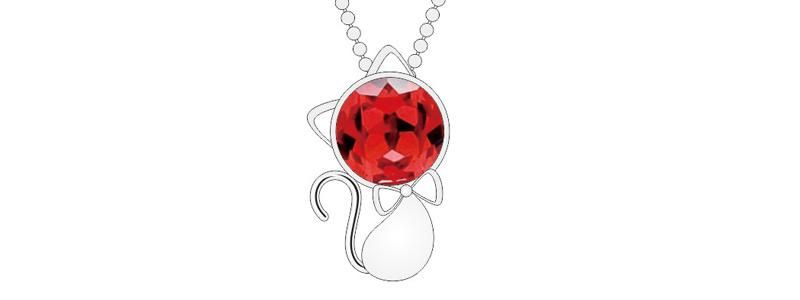 Best Fashion Universal Cute Cat Ruby Jewelry Set