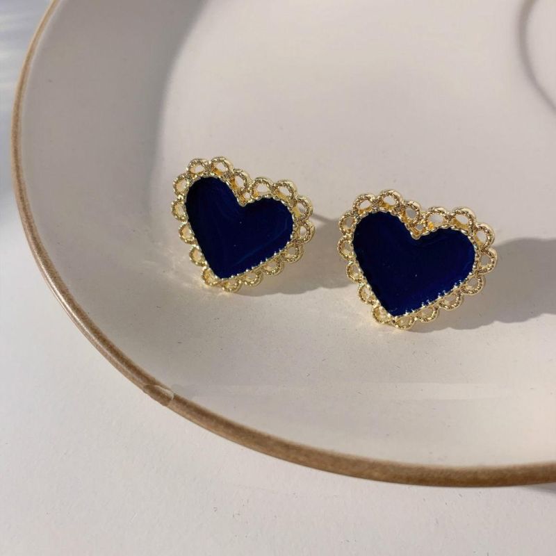 Summer Jewelry Klein Blue Mix Style Heart Bowknot Stud Earrings