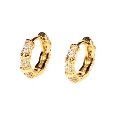 Small Circle Shiny CZ Crystal Hoop Earrings Rhinestone Hoop Earrings