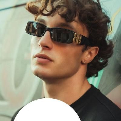 Sunglasses Amazon Hot Selling Square Trend Sunglasses Female B-Shaped Personality Small Frame Jelly Color Sunglasses