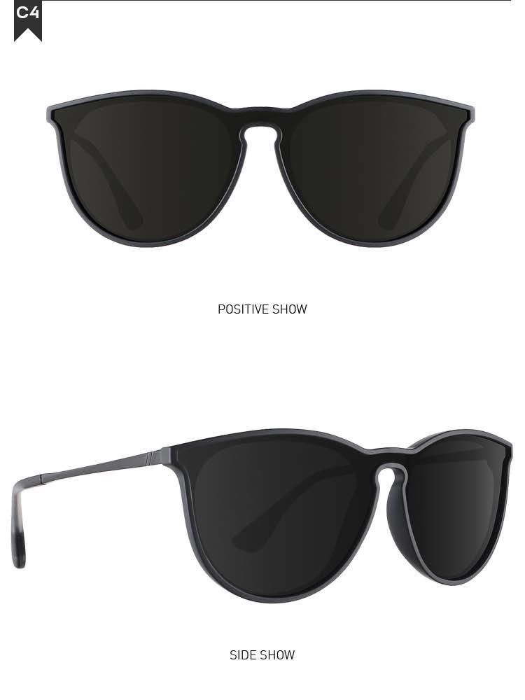 Wholesale Fashion Sunglasses UV400 Round Bright Mirror One-Piece Lens