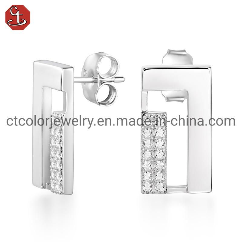 Wholesale for Ladies Women Fashion Jewelry Set 925 Silver and Brass Earring Ring