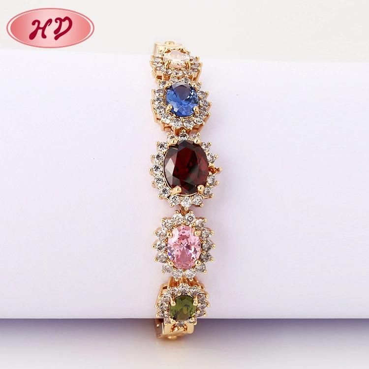 2020 Plated Brass Jewelry Trending Products Cubic Zircon Womens Charm Bracelets in Gold