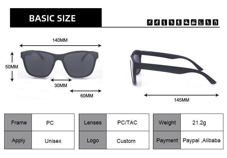 High Quality PC Tr Frame Custom Logo Polarized Lens Sunglasses