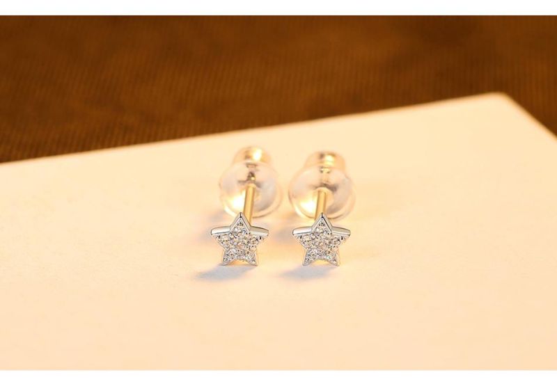 Fashion Silver Rose Gold Shinning Tiny Rhinestone Earrings