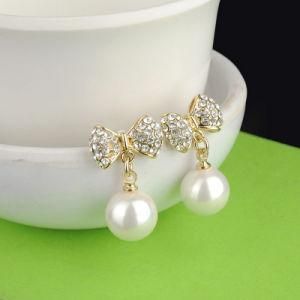 Imitation Bow Pearl Eardrop Earring