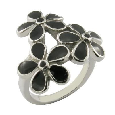 Steel Enamel Flower Ring Women Ring