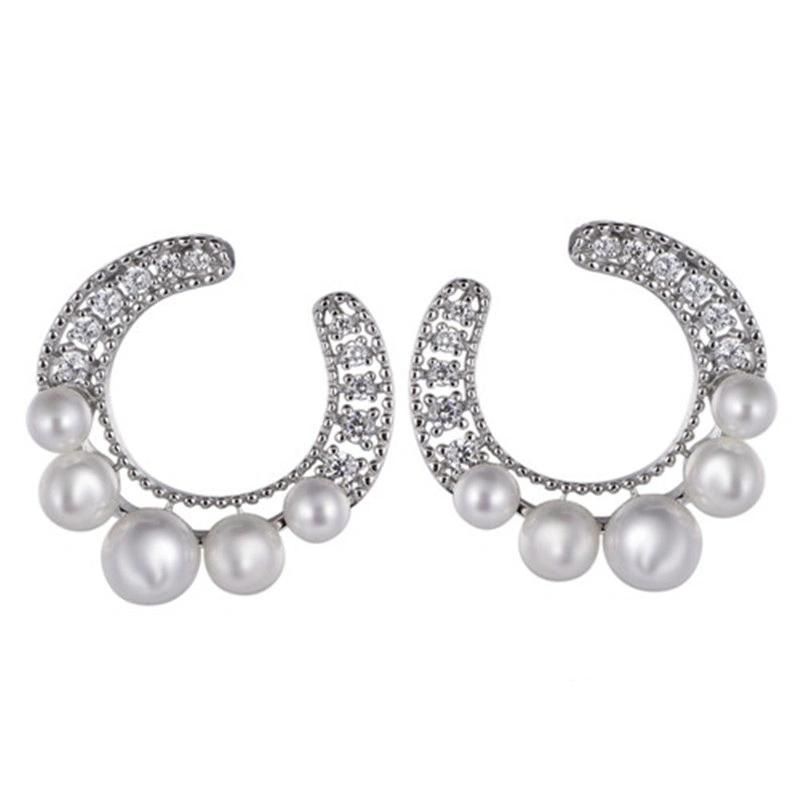 Hot Sale 925 Sterling Silver Pearl Clip Earring