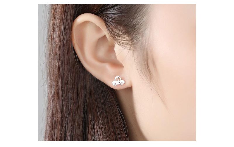 New Sliver Needle Car and Bus Ear Stud for Young Ladies