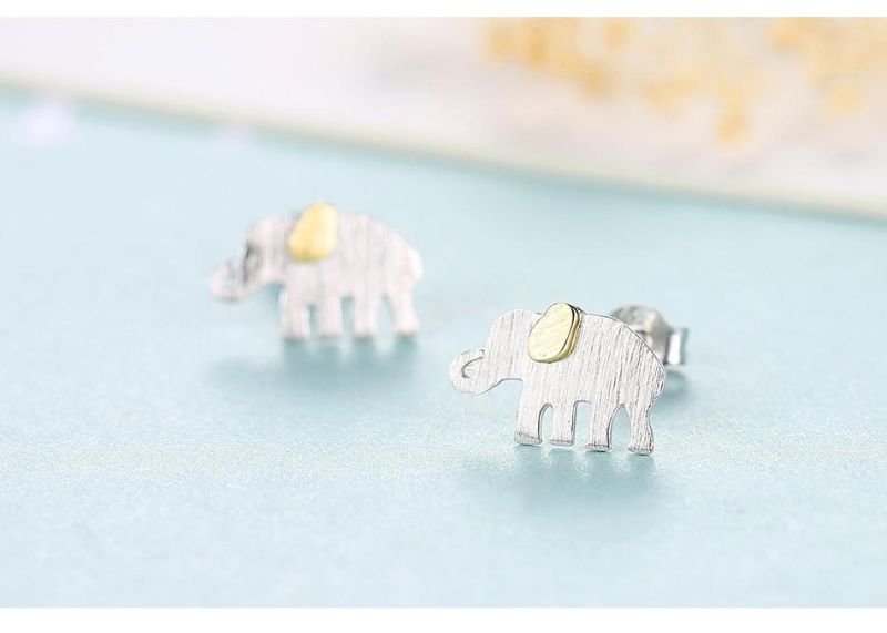 Fashion Jewelry Elephant Earrings Silver Jewelry Piercing Accessories Ear Studs