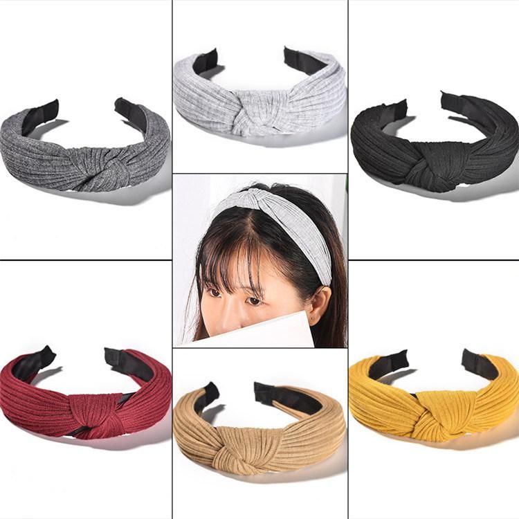 Fashion Multi-Style Simple Knotted Wide Hair Band Jewelry