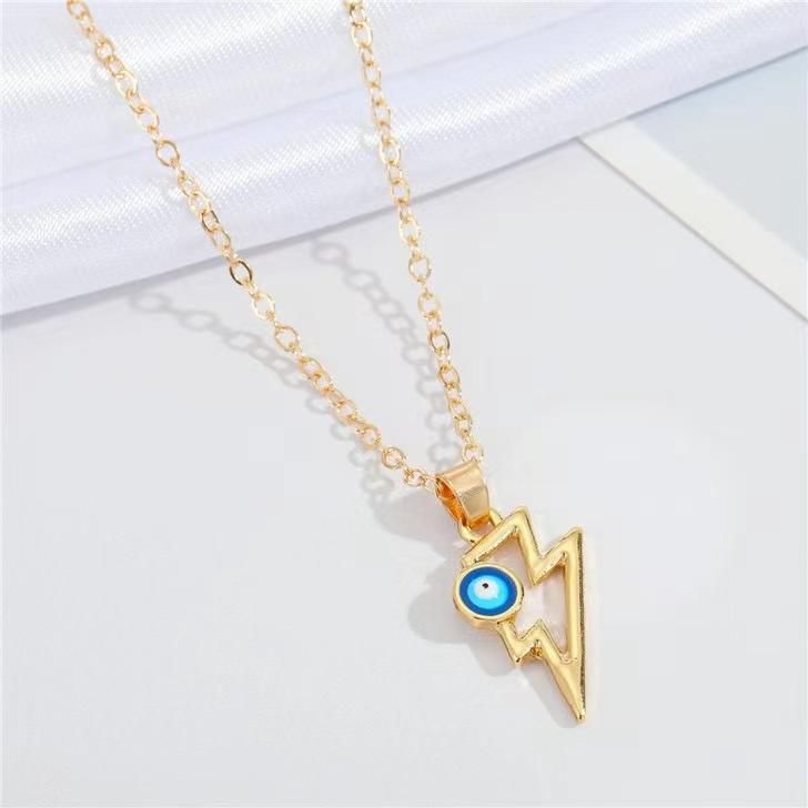 Golden Personality Demon Eye Pendant Necklace